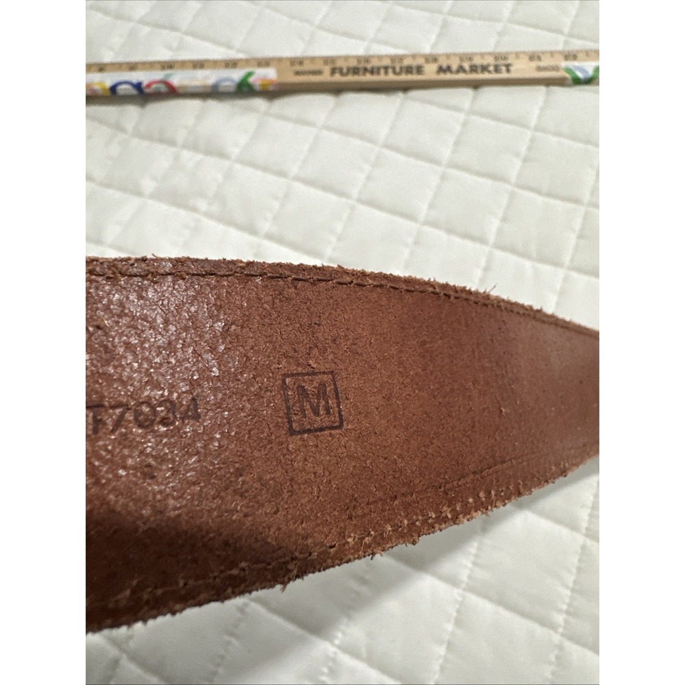 Fossil Womens Brown Leather Belt Gold Buckle Medium Leather Adjustable Solid - Picture 4 of 15